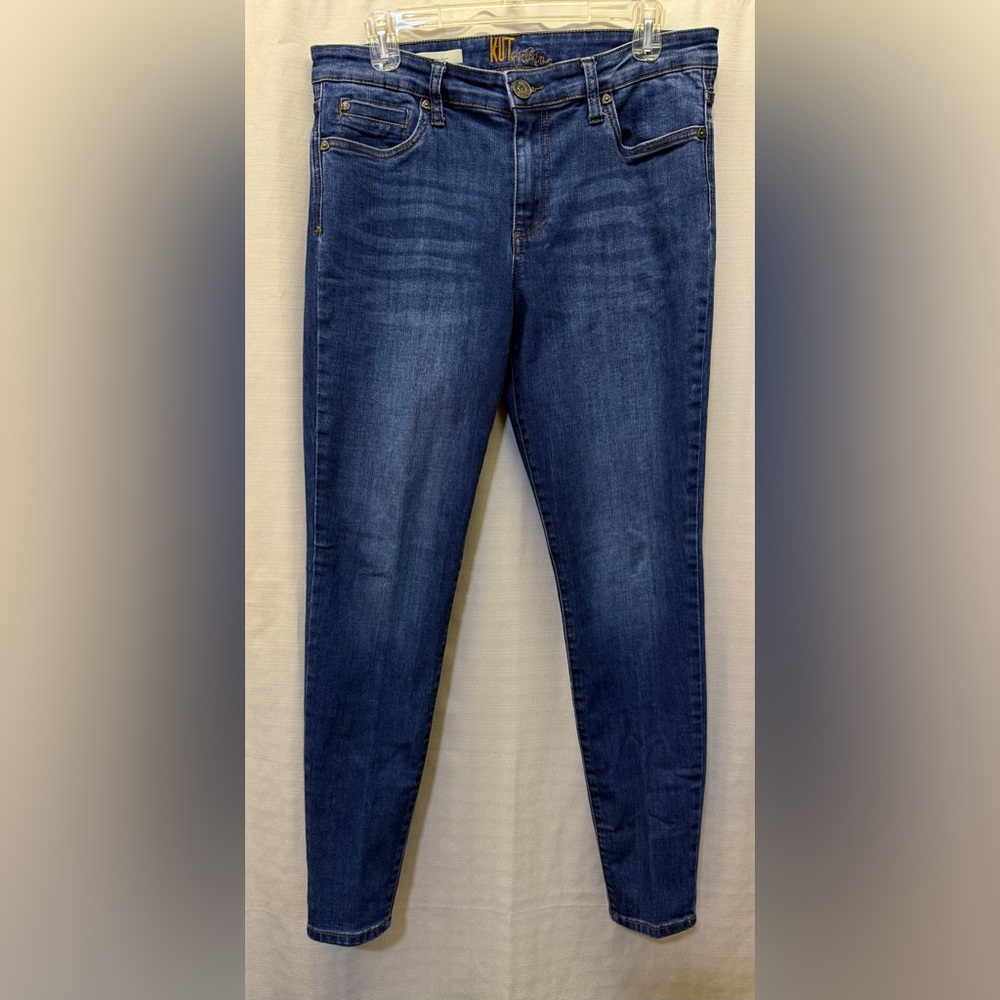 KUT From The Kloth Blue Denim Viv Toothpick Skinny Dark Wash Stretch Jeans Sz 12